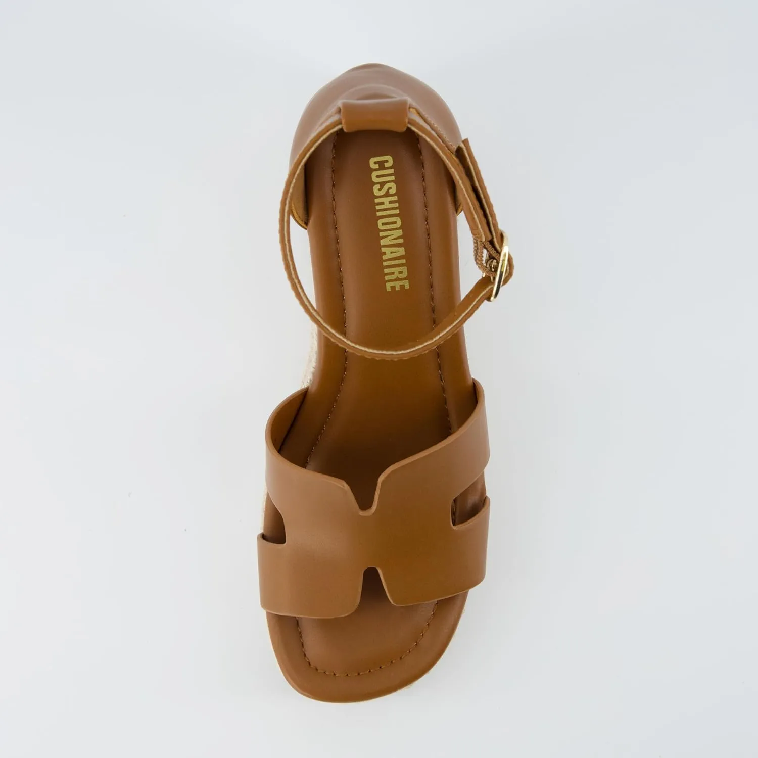 CUSHIONAIRE Women's Charlie Espadrille Wedge Sandal  Memory Foam and Wide Widths Available