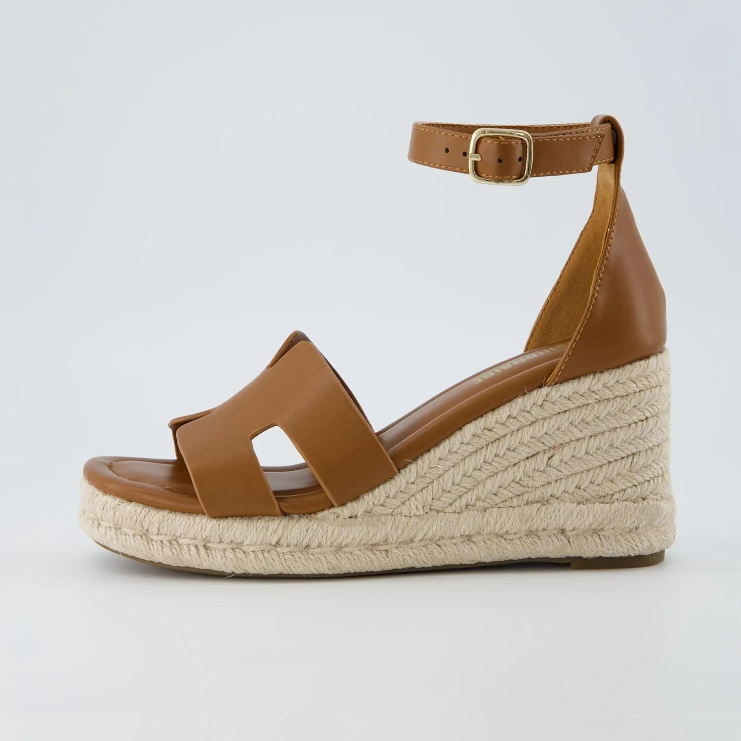 CUSHIONAIRE Women's Charlie Espadrille Wedge Sandal  Memory Foam and Wide Widths Available