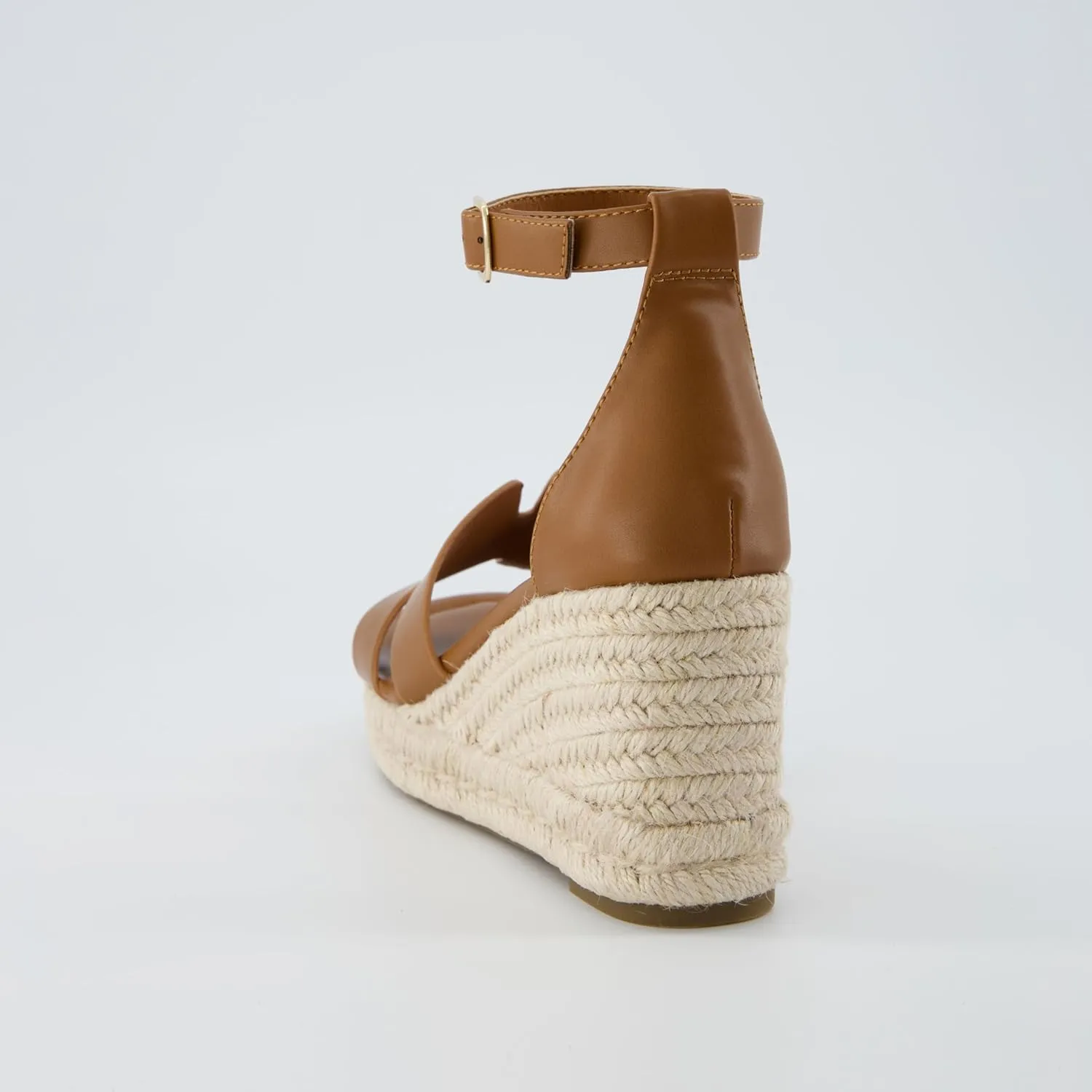 CUSHIONAIRE Women's Charlie Espadrille Wedge Sandal  Memory Foam and Wide Widths Available
