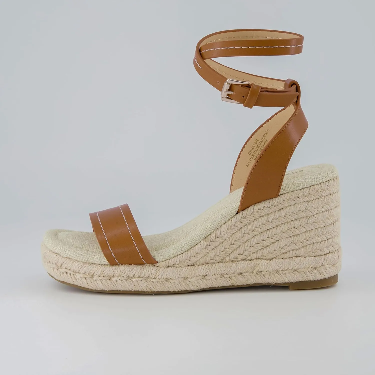CUSHIONAIRE Women's Chico One Band Espadrille Wedge Sandal  Memory Foam
