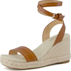 CUSHIONAIRE Women's Chico One Band Espadrille Wedge Sandal  Memory Foam