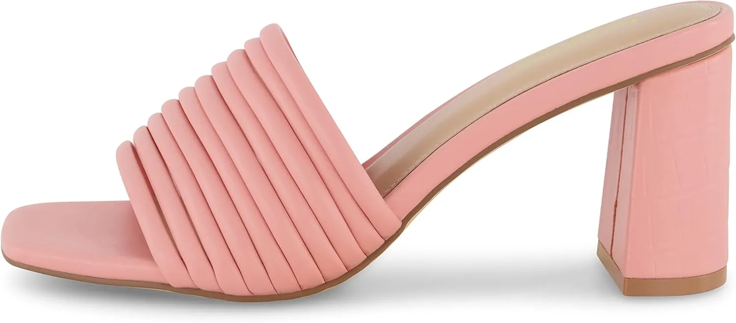 CUSHIONAIRE Women's Irma Strappy Block Heel Sandal  Memory Foam