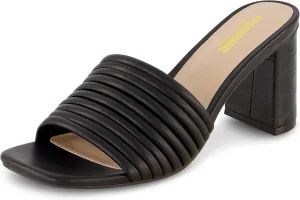 CUSHIONAIRE Women's Irma Strappy Block Heel Sandal  Memory Foam