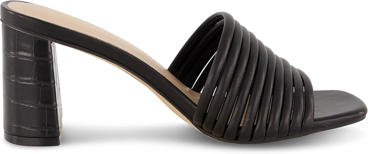 CUSHIONAIRE Women's Irma Strappy Block Heel Sandal  Memory Foam