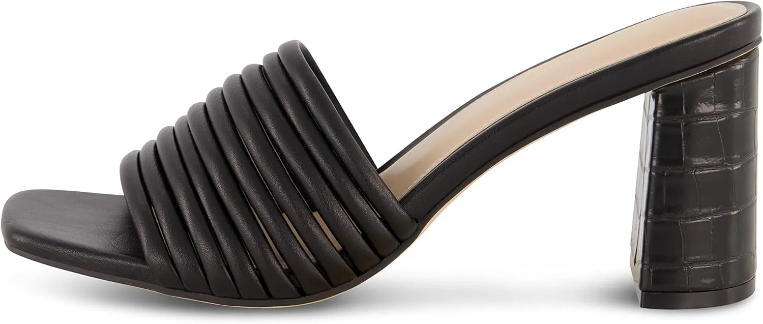 CUSHIONAIRE Women's Irma Strappy Block Heel Sandal  Memory Foam