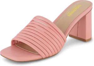 CUSHIONAIRE Women's Irma Strappy Block Heel Sandal  Memory Foam
