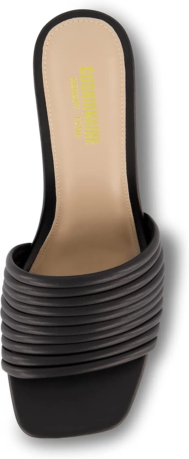 CUSHIONAIRE Women's Irma Strappy Block Heel Sandal  Memory Foam