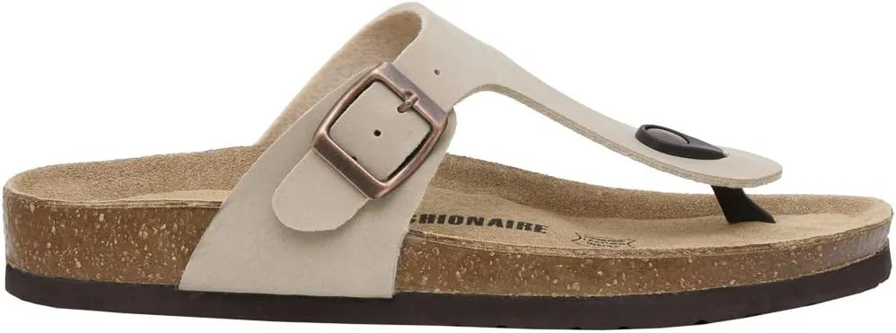 CUSHIONAIRE Women's Leah Cork Footbed Sandal With  Comfort