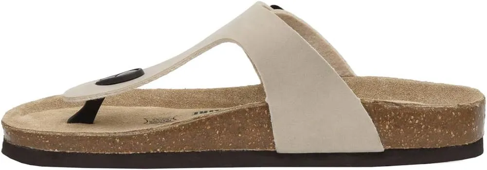 CUSHIONAIRE Women's Leah Cork Footbed Sandal With  Comfort