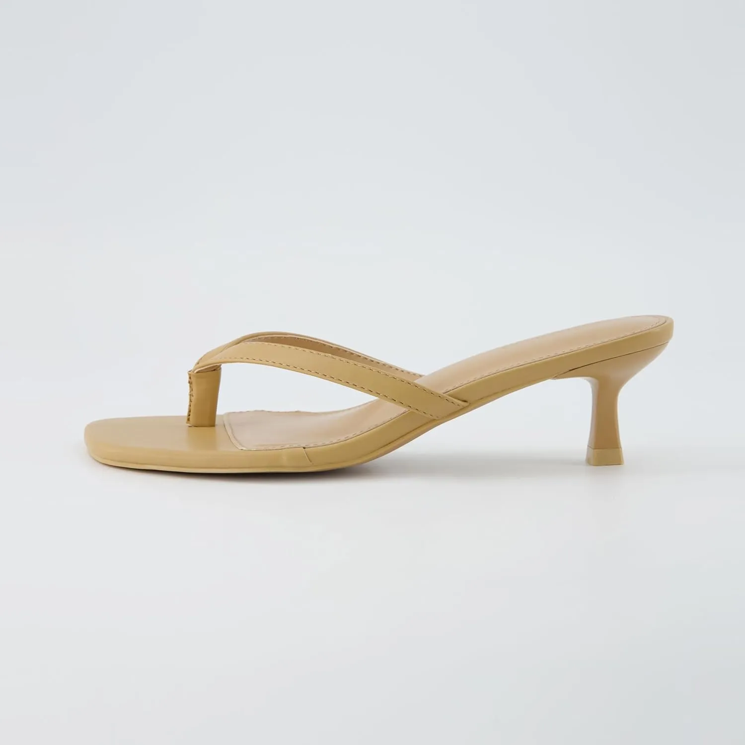 CUSHIONAIRE Women's Miami Kitten heel thong sandals  Memory Foam, Wide Widths Available