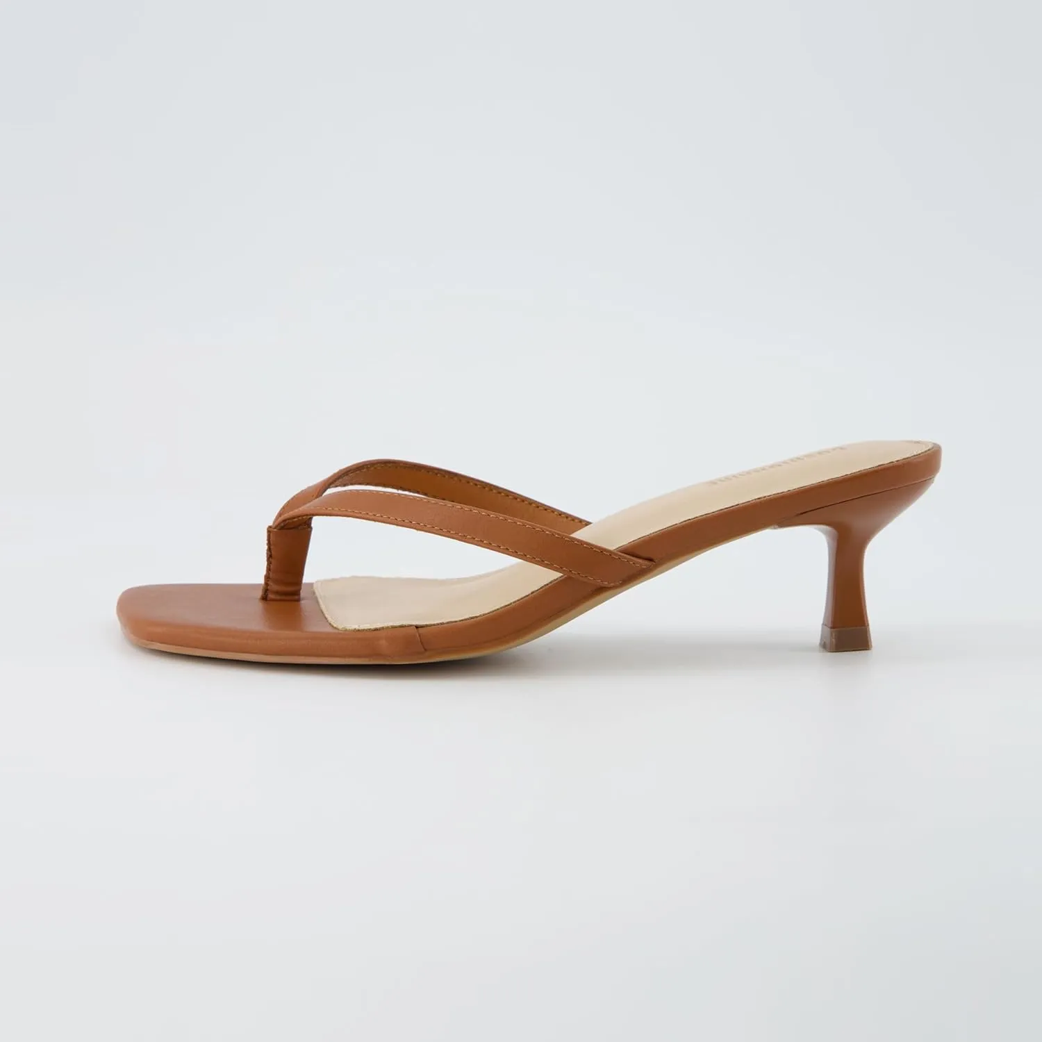 CUSHIONAIRE Women's Miami Kitten heel thong sandals  Memory Foam, Wide Widths Available