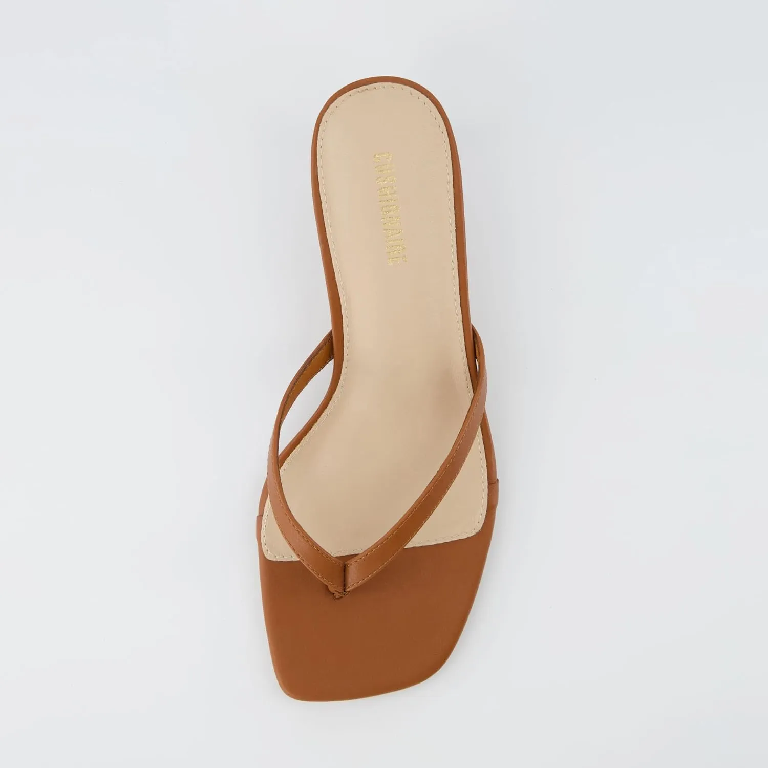 CUSHIONAIRE Women's Miami Kitten heel thong sandals  Memory Foam, Wide Widths Available