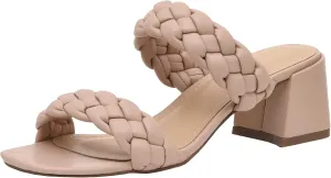 CUSHIONAIRE Women's Onyx braided Heel Sandal  Memory Foam, Wide Widths Available