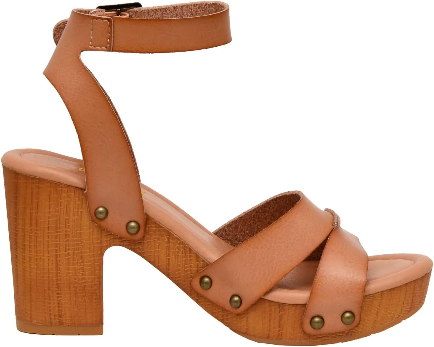 CUSHIONAIRE Women's Sandra Faux Wood Sandal  LiteSole Technology, Wide Widths Available