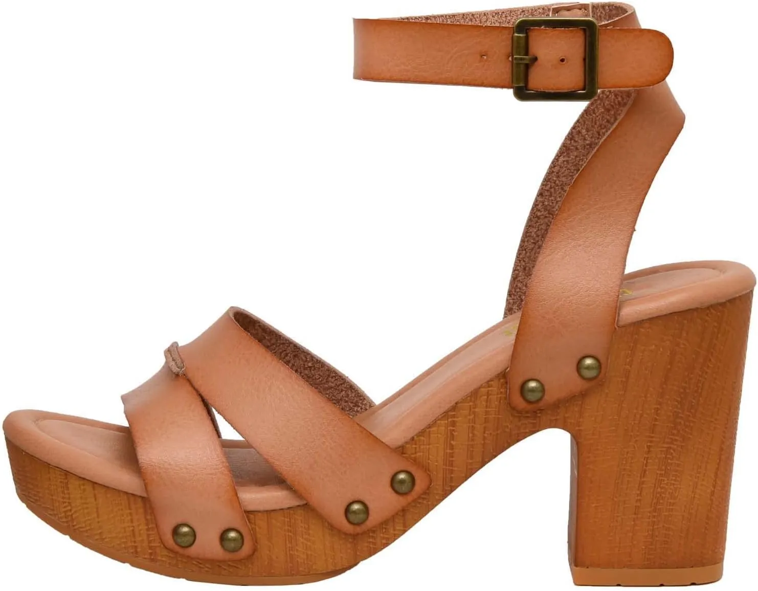 CUSHIONAIRE Women's Sandra Faux Wood Sandal  LiteSole Technology, Wide Widths Available