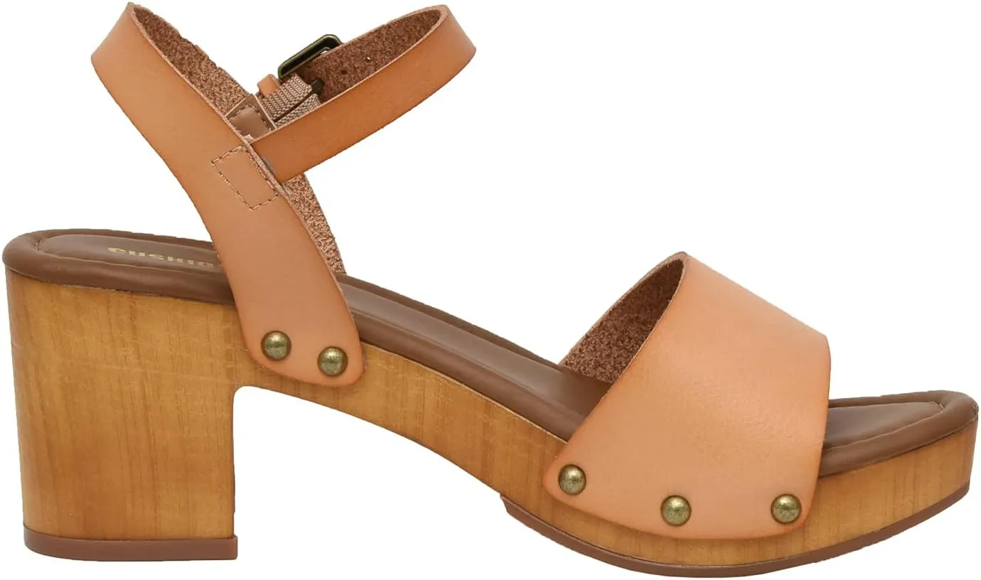 CUSHIONAIRE Women's Sloan Faux Wood Sandal  Memory Foam Insole & LiteSole Technology -Wide Widths Available