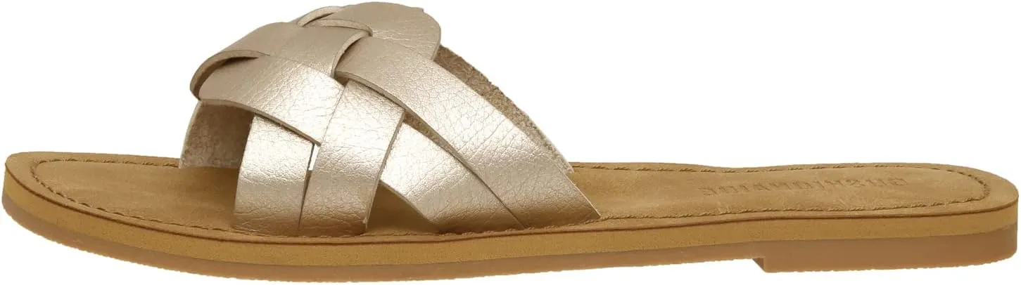 CUSHIONAIRE Women's Winnie woven slide Sandal  Comfort Foam