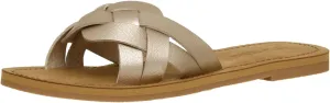 CUSHIONAIRE Women's Winnie woven slide Sandal  Comfort Foam