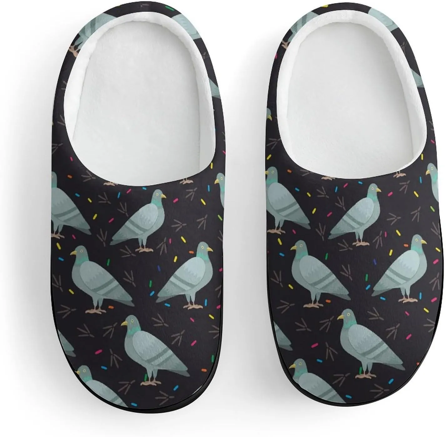 Cute Cartoon Pigeon Birds Kids Toddler Cotton Slippers Slip-on House Shoes for Bedroom Indoor Outdoor