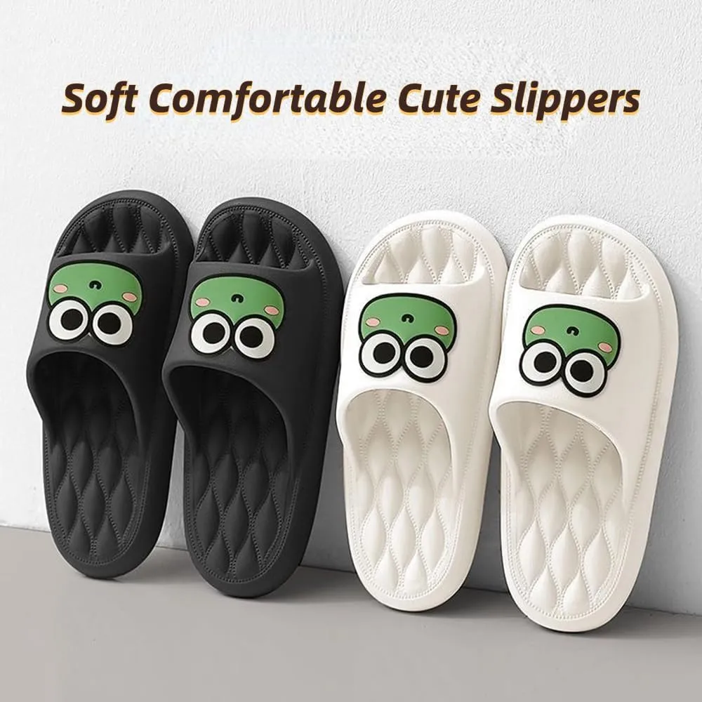 Cute Frog Slippers Women Men House Slides Preppy Slipper Kawaii Animal Slipper Comfy Shower Sandals Bathroom Shoes Slip on Indoor Outdoor Slipper Home Slipper Creative Gifts