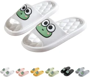 Cute Frog Slippers Women Men House Slides Preppy Slipper Kawaii Animal Slipper Comfy Shower Sandals Bathroom Shoes Slip on Indoor Outdoor Slipper Home Slipper Creative Gifts