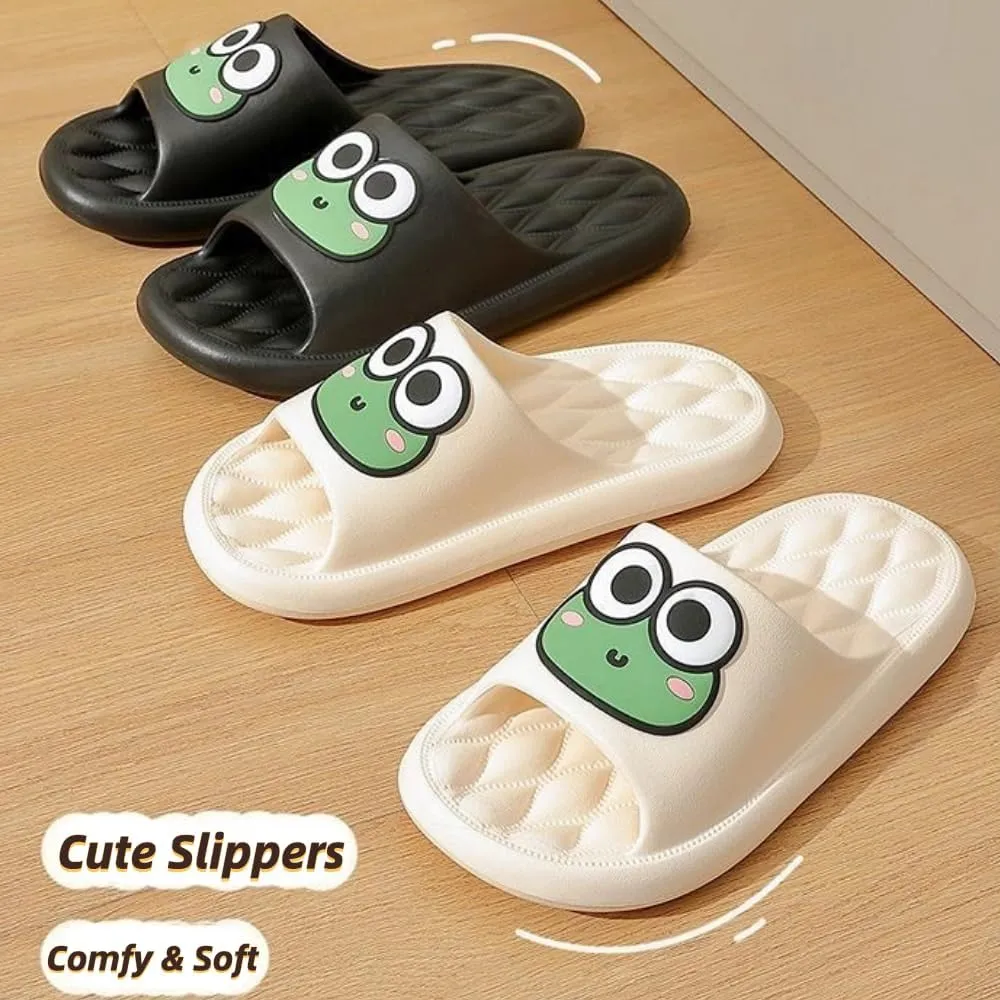 Cute Frog Slippers Women Men House Slides Preppy Slipper Kawaii Animal Slipper Comfy Shower Sandals Bathroom Shoes Slip on Indoor Outdoor Slipper Home Slipper Creative Gifts