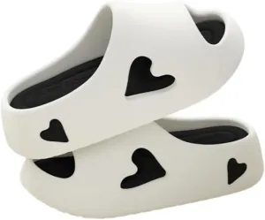 Cute Kawaii Multi Colored Love Heart Pillow Slipper Cloud Slides Non-Slip Summer Slipper