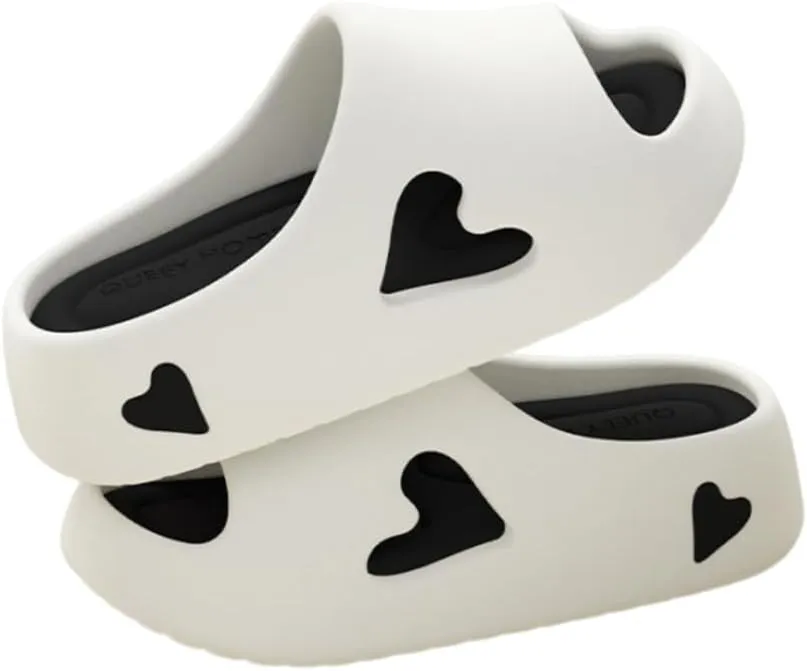 Cute Kawaii Multi Colored Love Heart Pillow Slipper Cloud Slides Non-Slip Summer Slipper