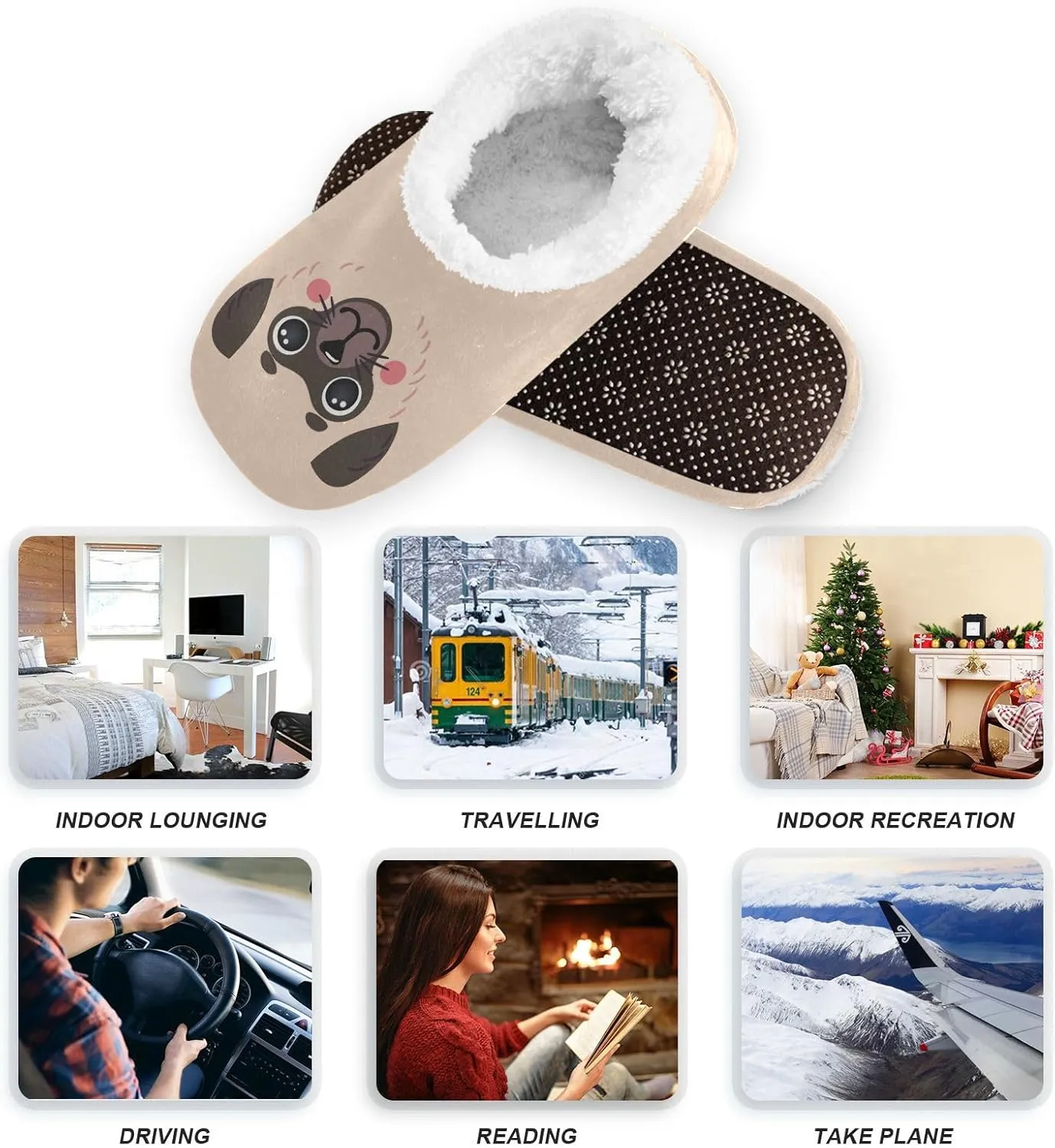 Cute Koala Bear Indoor House Slippers Spa Winter Slipper Home Slippers Soft Memory Foam Slipper Non Slip for Travel Hotel Bedroom Shoes M