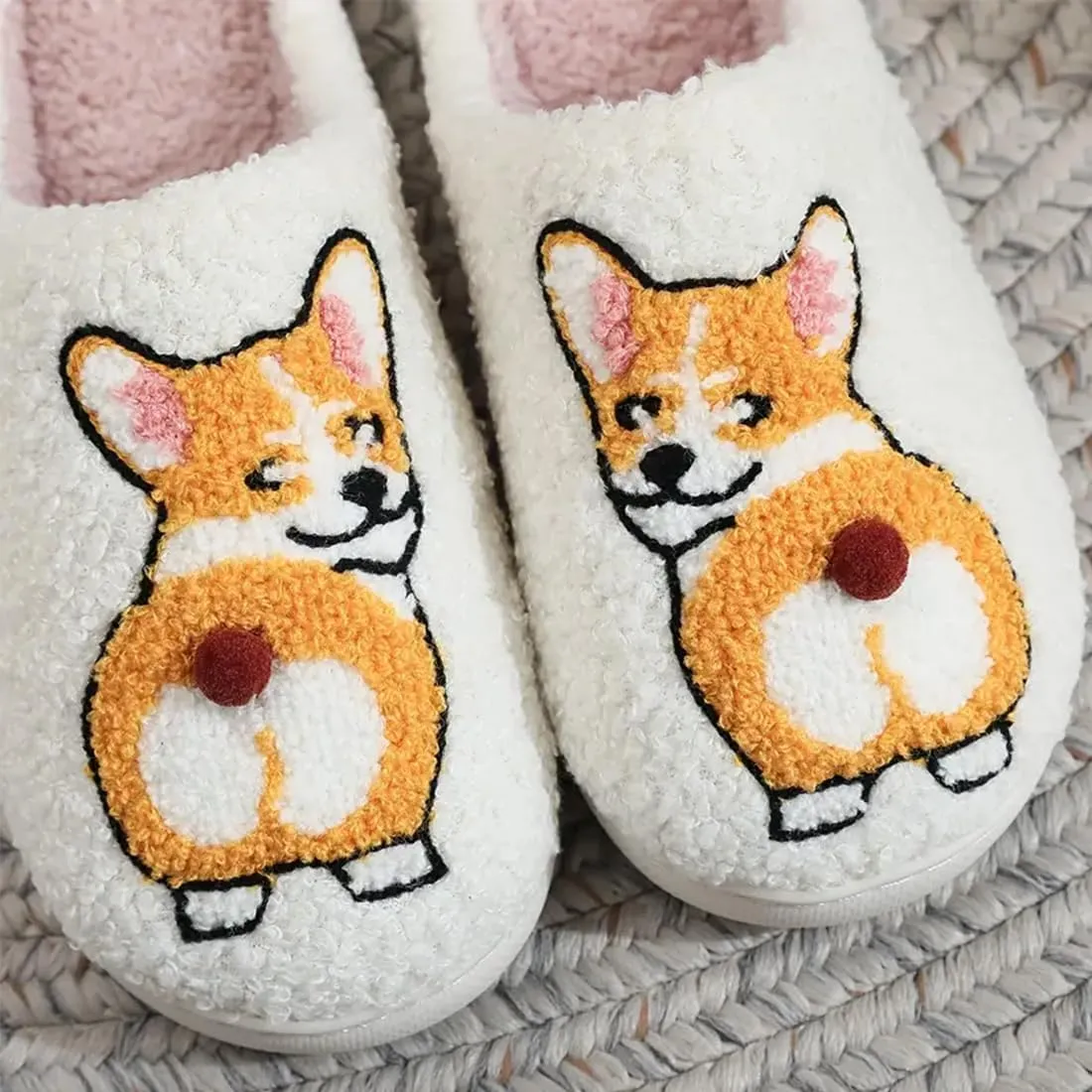 Cute Slippers For Women Men Fuzzy Cushioned Comfort Slip-On House Shoes Memory Foam Slippers