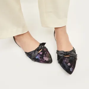 Dahlia Bow knot sling back - Black