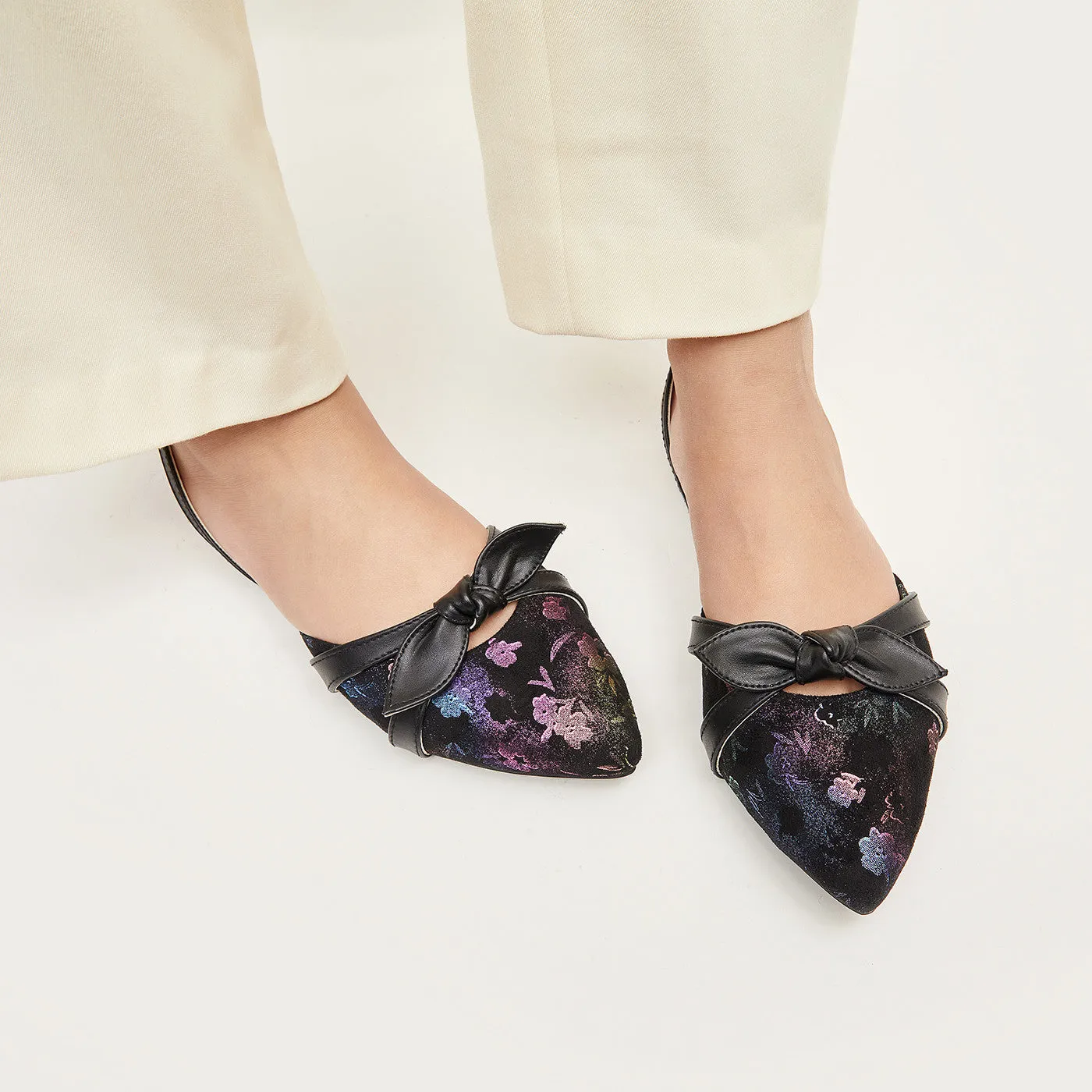 Dahlia Bow knot sling back - Black