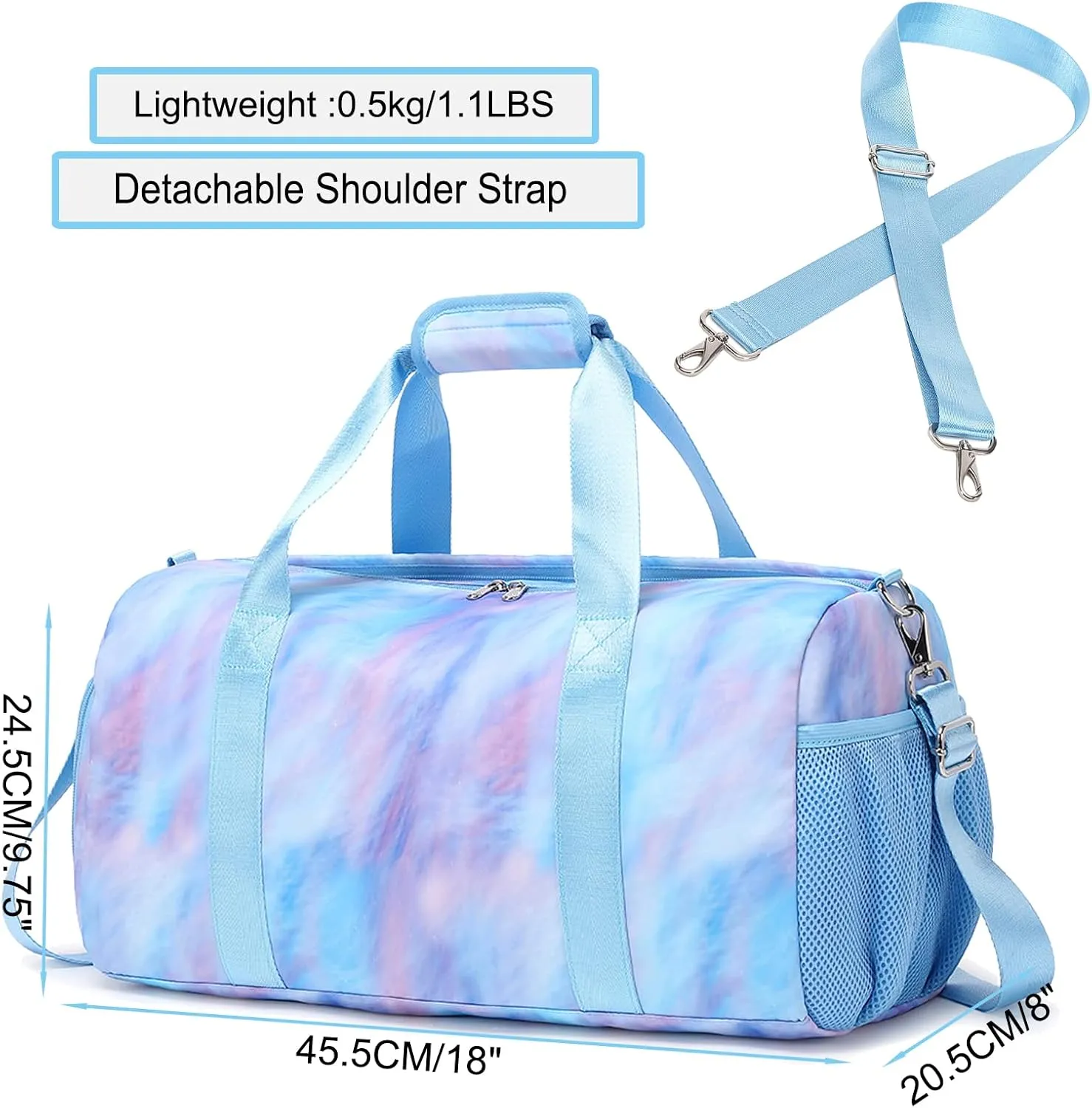 Dance Bag for Girls Teen Duffle Bag Gymnastics Gym Bag Overnight Travel Bag Sports Ballet Bag Weekender Sleepover Carry On Bag with Shoe Compartments Water Resistant