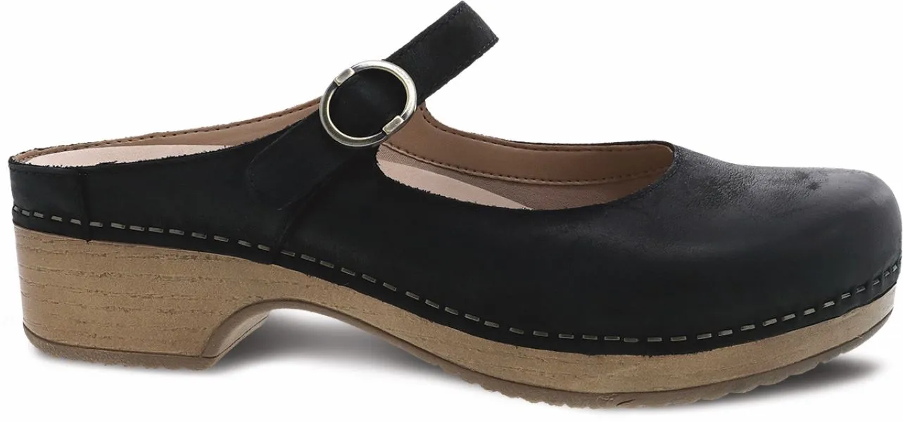 Dansko Black Burnished Nubuck Bria Women's Mary Jane Shoes 9435-101600