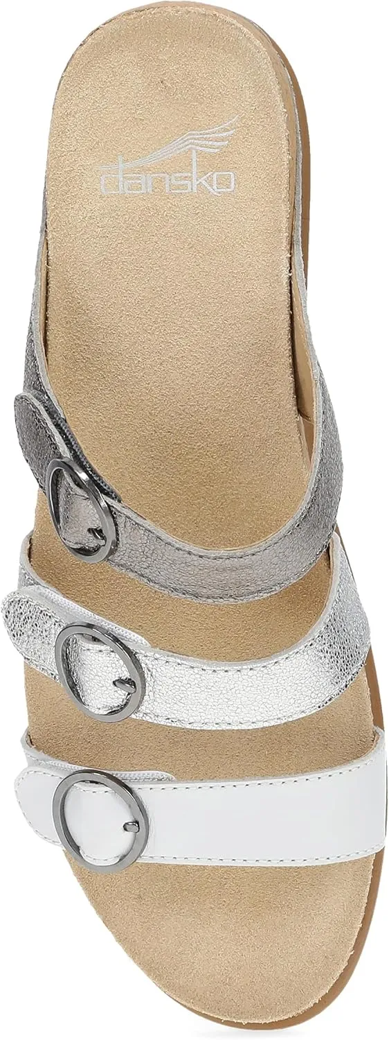 Dansko Campbell Slip-On Wedge Sandal for Women -Low Profile Wedge with Arch Support, Adjustable Fit for Walking Comfort