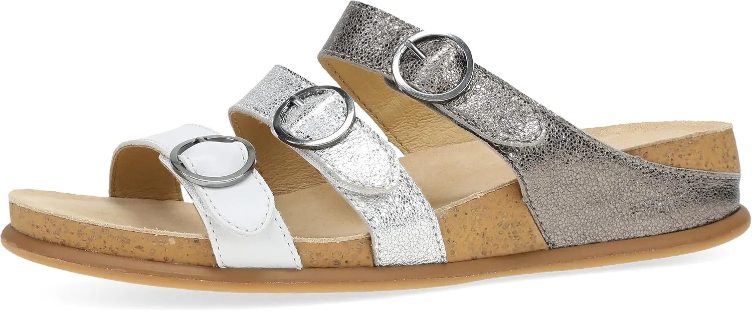 Dansko Campbell Slip-On Wedge Sandal for Women -Low Profile Wedge with Arch Support, Adjustable Fit for Walking Comfort