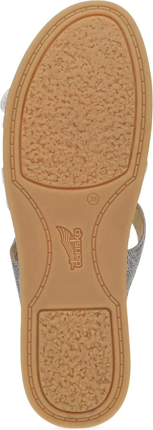 Dansko Campbell Slip-On Wedge Sandal for Women -Low Profile Wedge with Arch Support, Adjustable Fit for Walking Comfort