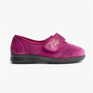 DB Shoes CAROLINE 2 Womens Extra Wide (2E/4E) Touch Fasten Full Slippers Heather