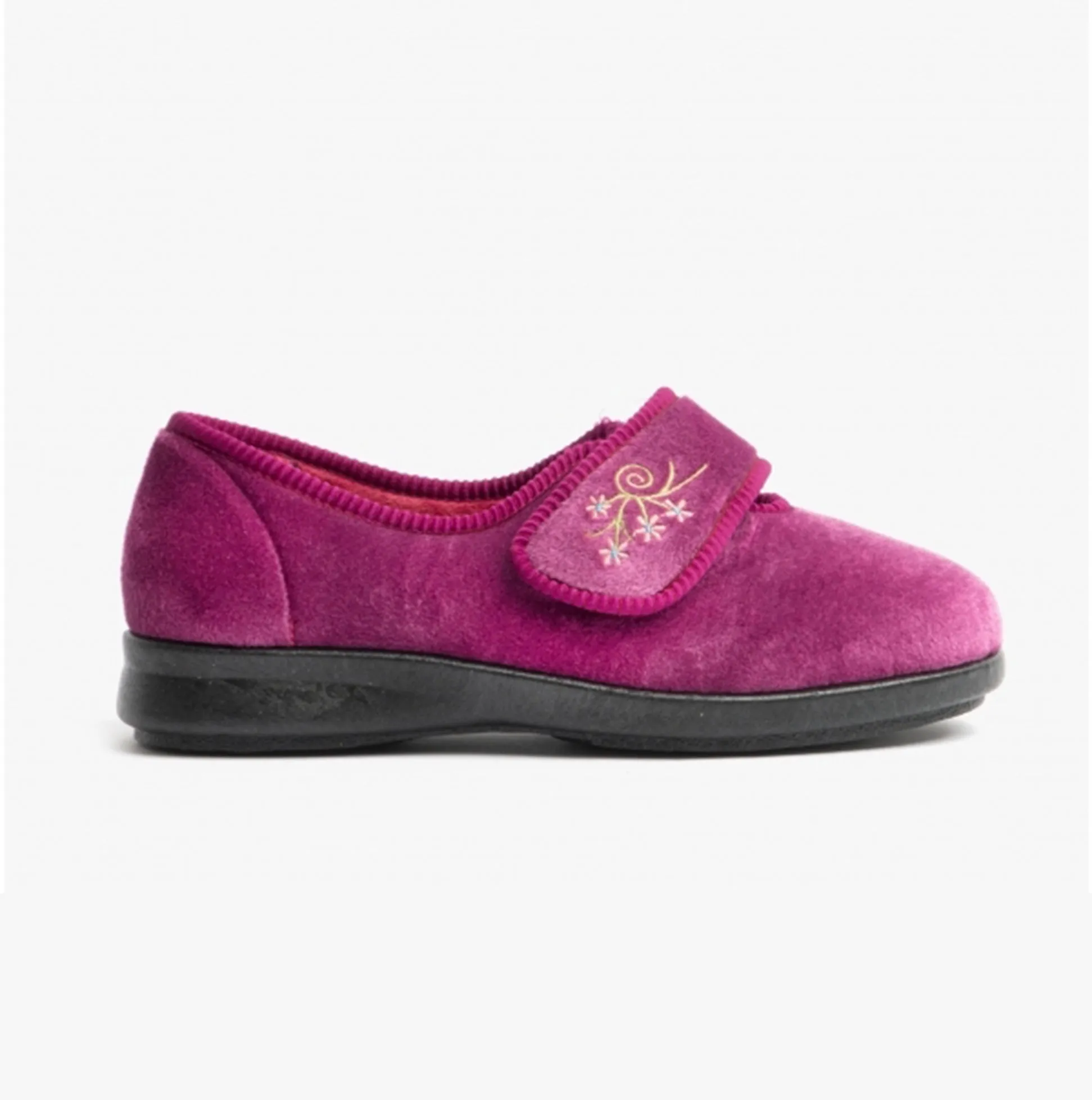 DB Shoes CAROLINE 2 Womens Extra Wide (2E/4E) Touch Fasten Full Slippers Heather