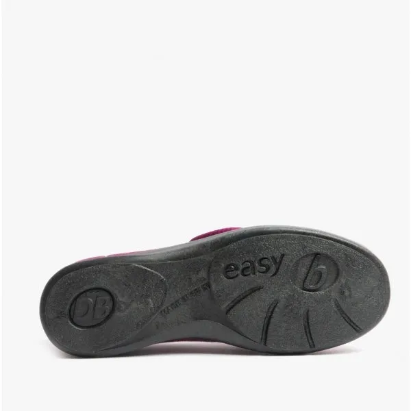 DB Shoes CAROLINE 2 Womens Extra Wide (2E/4E) Touch Fasten Full Slippers Heather