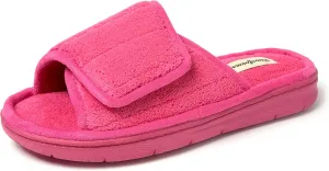 Dearfoams Women's Adjustable Indoor/Outdoor Machine Washable Memory Foam Slide