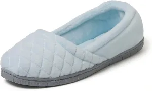 Dearfoams Women's Comfort Memory Foam Indoor Outdoor Katie Slip On Loafer Ballet Slipper