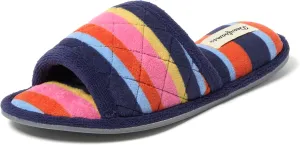 Dearfoams Women's Indoor Fuzzy Memory Foam Cloud Slip On Beatrice House Slide Slipper