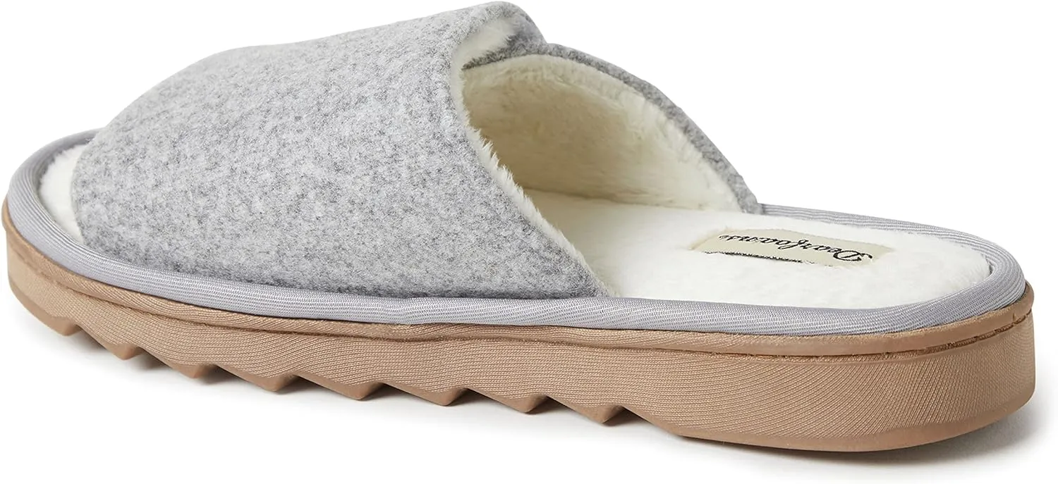 Dearfoams Women's Norma Adjustable Wool Slide Slipper