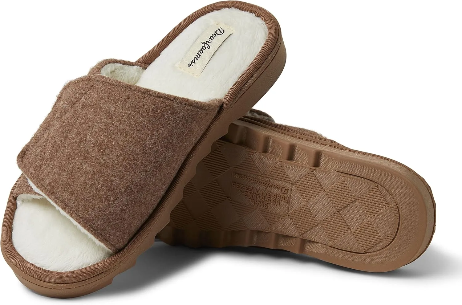 Dearfoams Women's Norma Adjustable Wool Slide Slipper