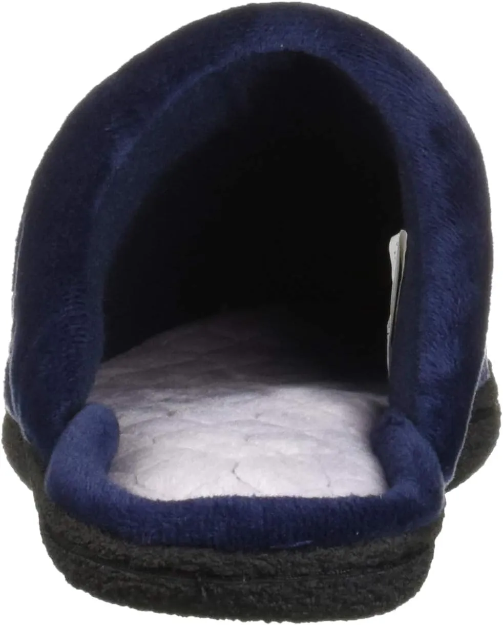 Dearfoams Women's Slip On Memory Foam Comfort Samatha Scuff House Slipper with Wide Widths