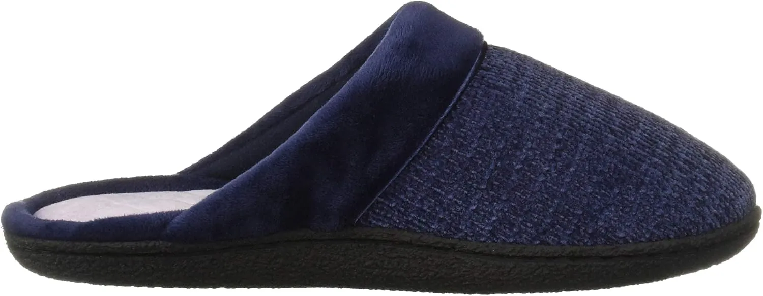 Dearfoams Women's Slip On Memory Foam Comfort Samatha Scuff House Slipper with Wide Widths