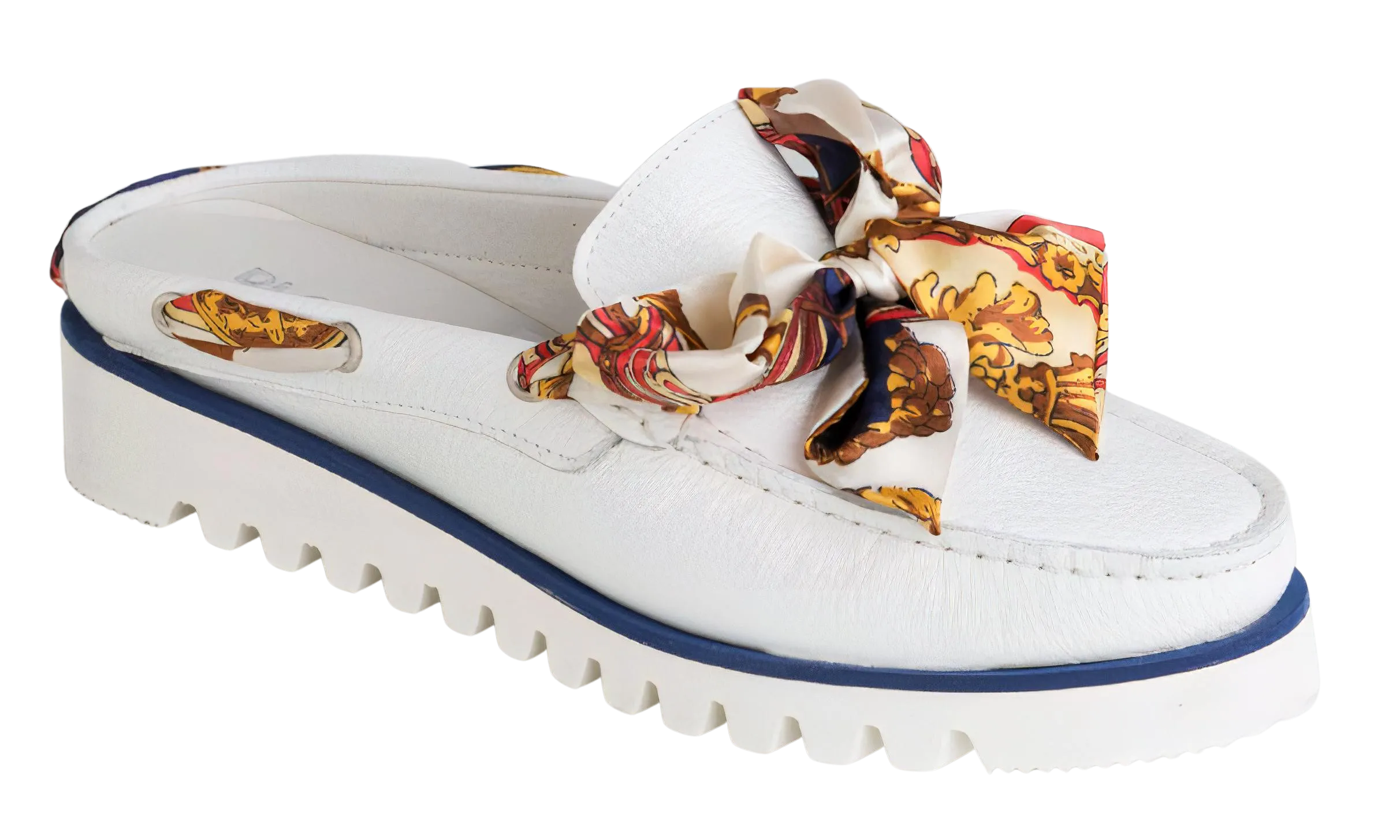 DI CHENZO Women's 958 White Leather Mule