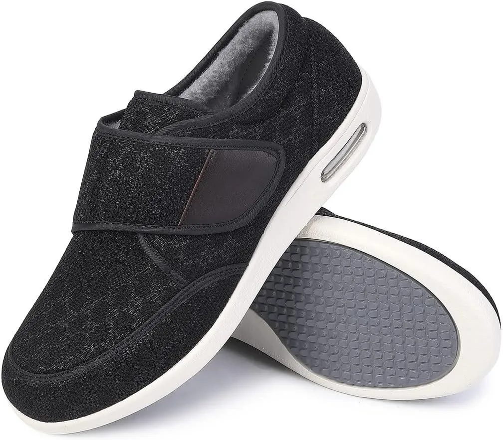 Diabetic Shoes for Men, Wide Width Elderly Men's Shoes, Adjustable Closure Lightweight Breathable, Swollen Feet Walking Edema Sneakers