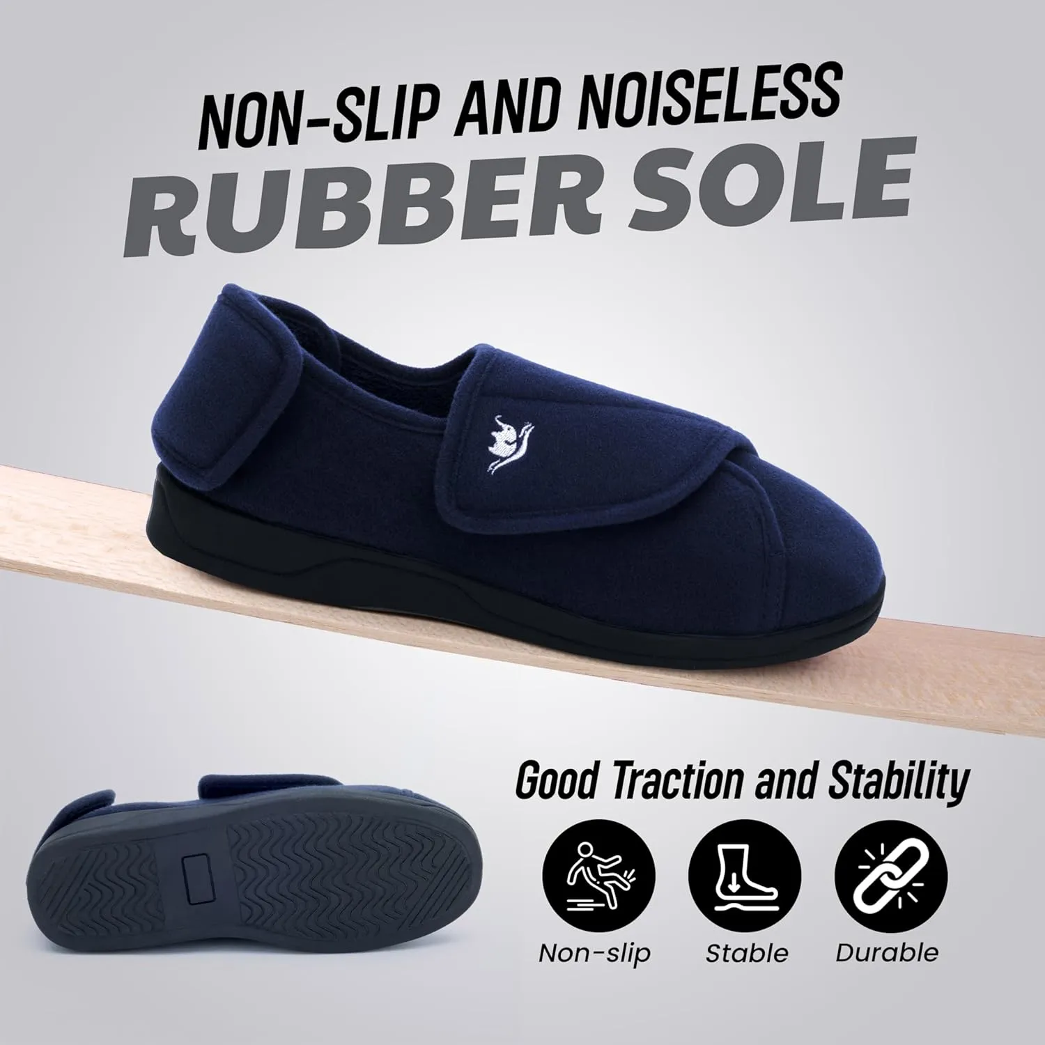 Diabetic Slippers Women, Lymphedema Shoes, Edema Shoes Swollen Feet, Indoor and Outdoor Hook and Loop, Non Slip House Shoes